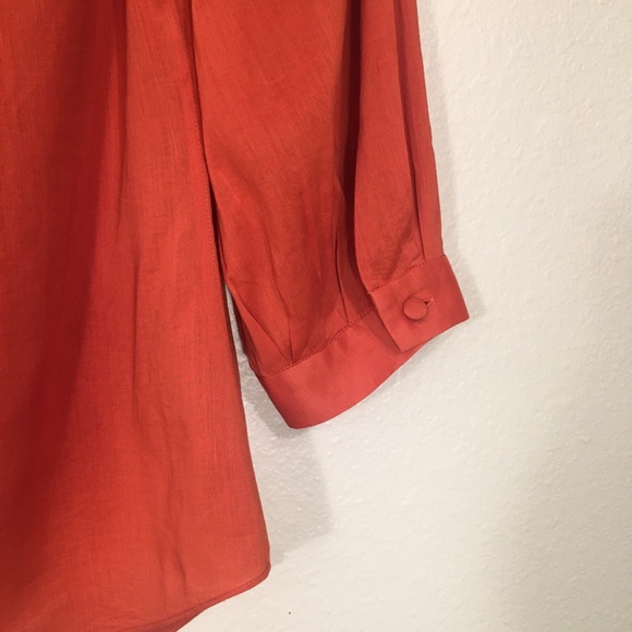 ANTHROPOLOGIE Button Down Smoked Orange Shirt - Picture 8 of 12